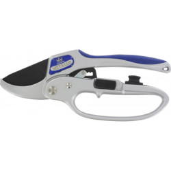 SECATEUR SYSTEME A CLIQUET 20 CM, bleu/grise