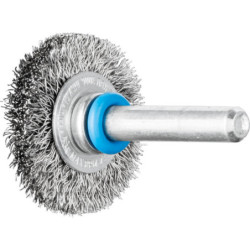 Brosse métallique plate sur tige 6 mm fil Inox RBU