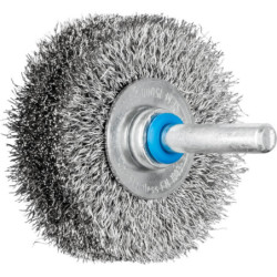 Brosse métallique plate sur tige 6 mm fil Inox RBU