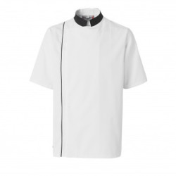 VESTE CUISINE HOMME MC AJIK Blanc/ Noir